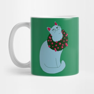 Miss Christmas Kitty With Background Mug